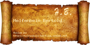 Helfenbein Bertold névjegykártya